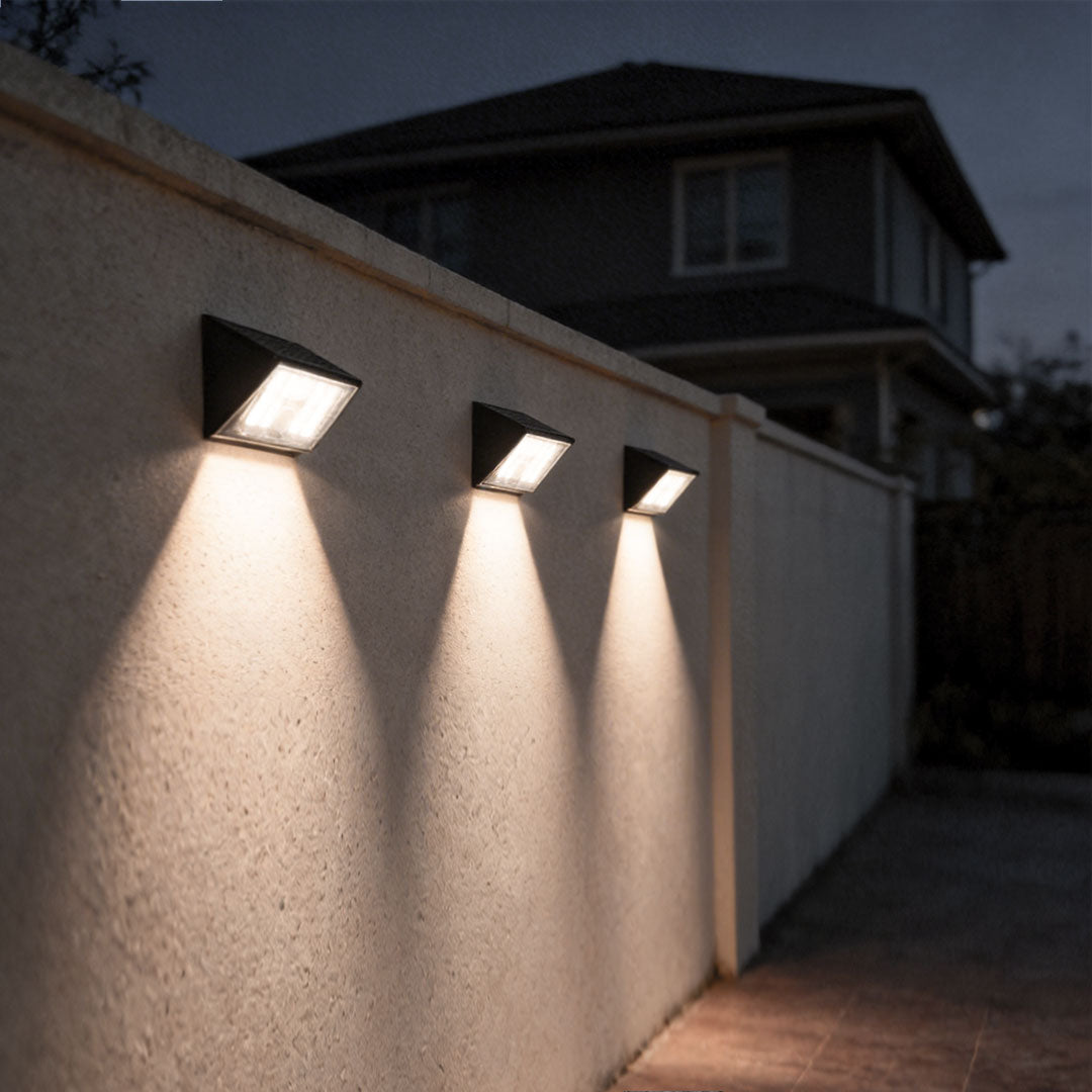 Solar outdoor wall sconce rectangular – scale and dimensions reference