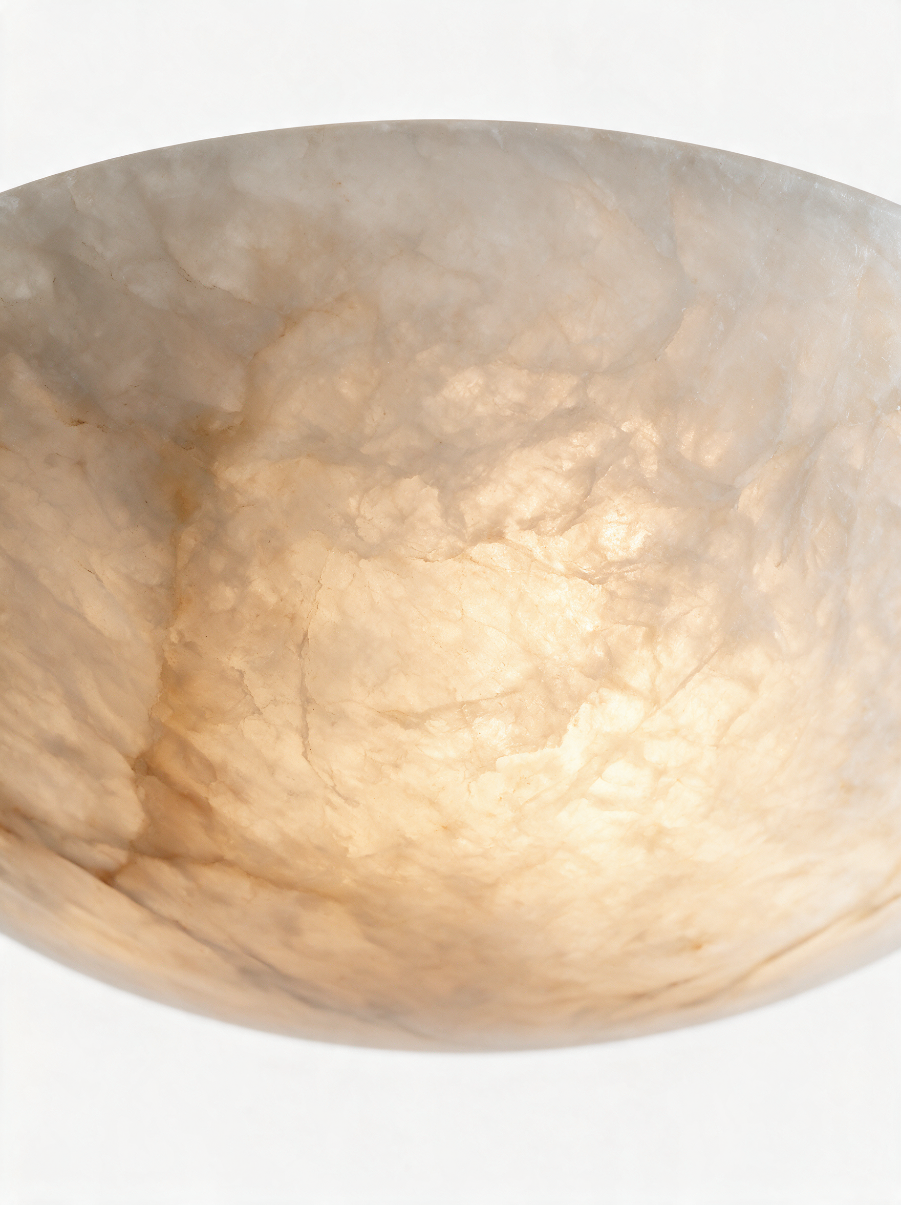 AIR HAVEN Alabaster Bowl Pendant Light - Alabaster Material Detail