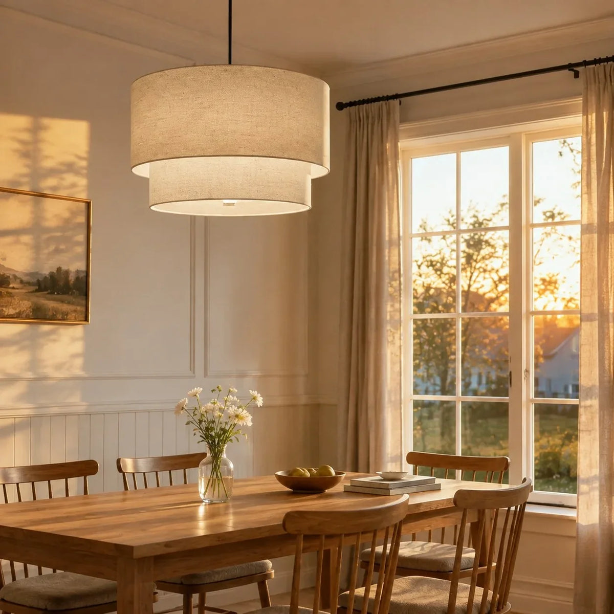 Beck Linen Chandelier