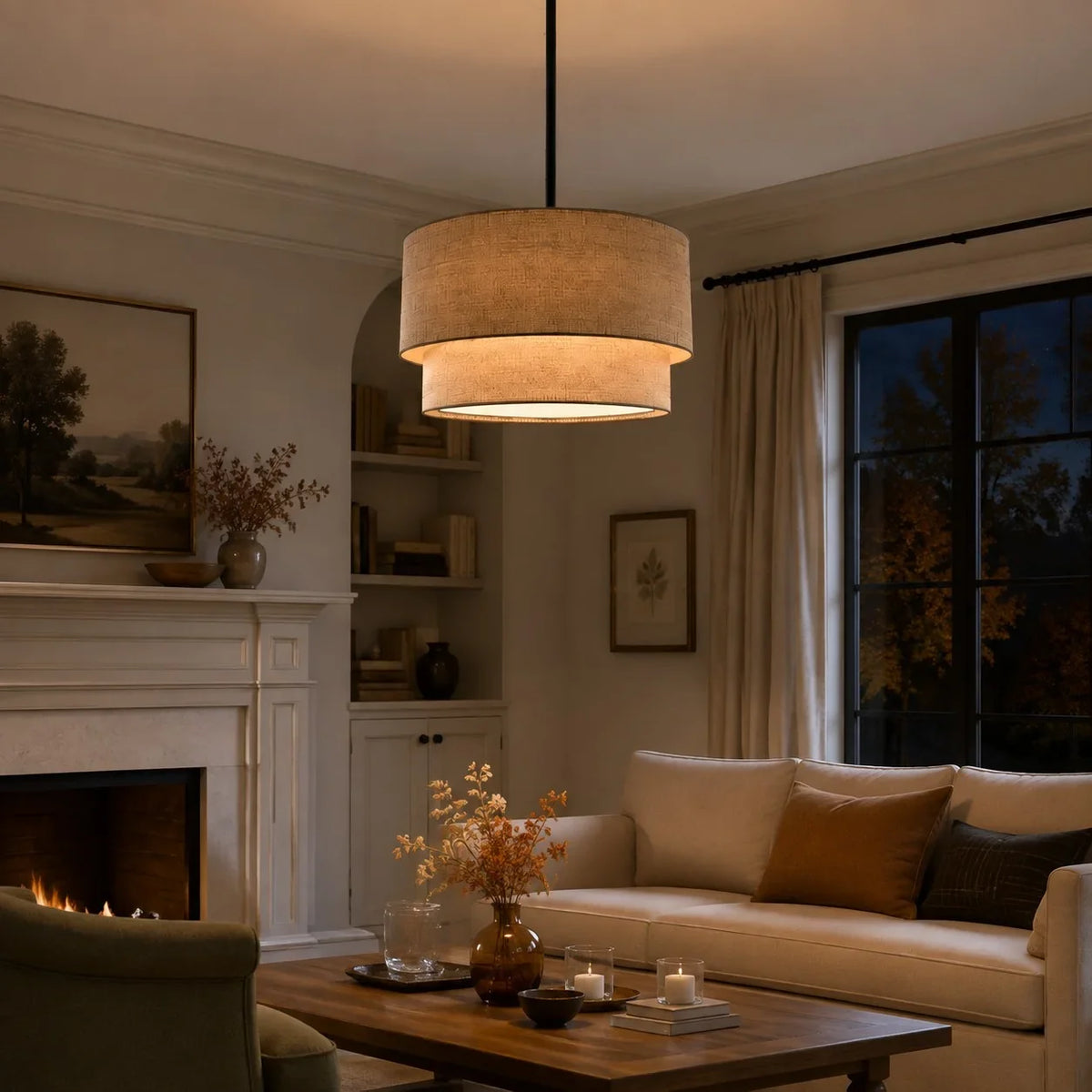Beck Linen Chandelier
