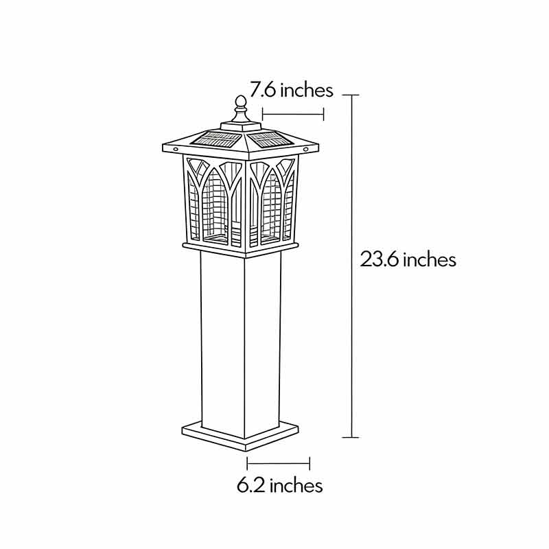 Bollard Solar Lights Outdoor Mosquito Killer Waterproof Light