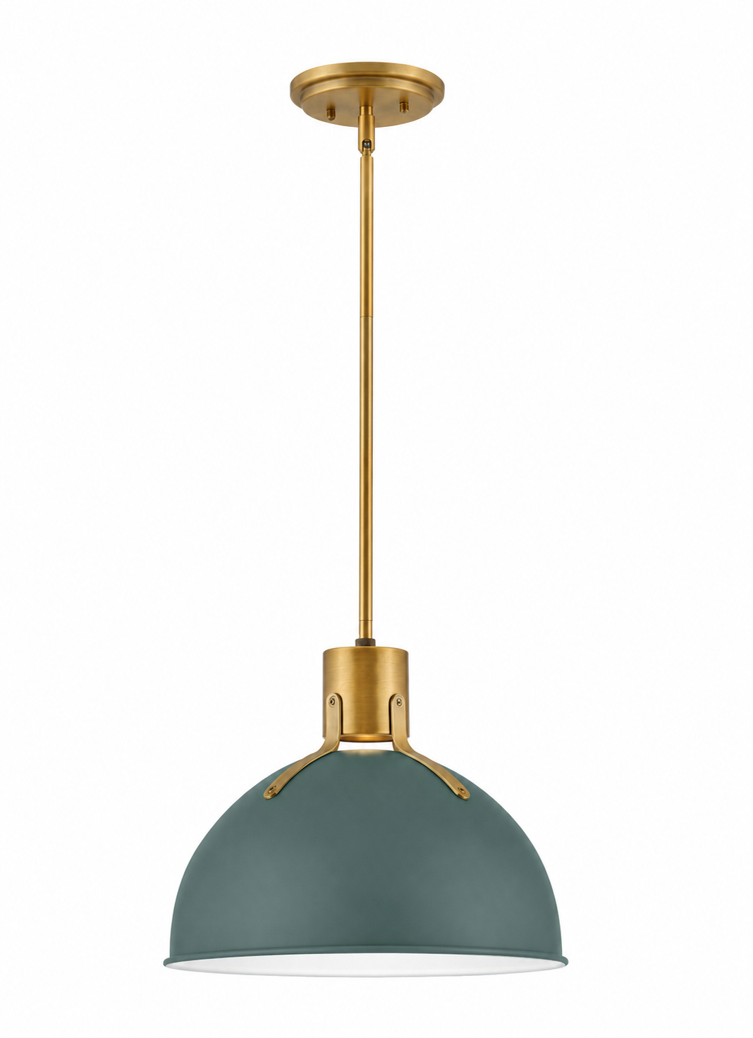 Sage Green Ceramic Pendant Light for Kitchen Island | Modern Brushed Brass Ceiling Fixture