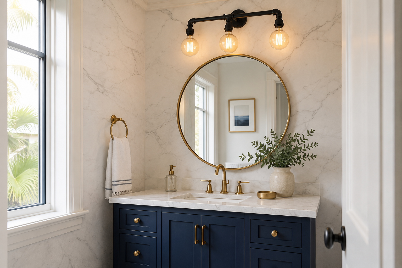Industrial pipe vanity light bathroom matte black iron 3 or 5-head – product detail view