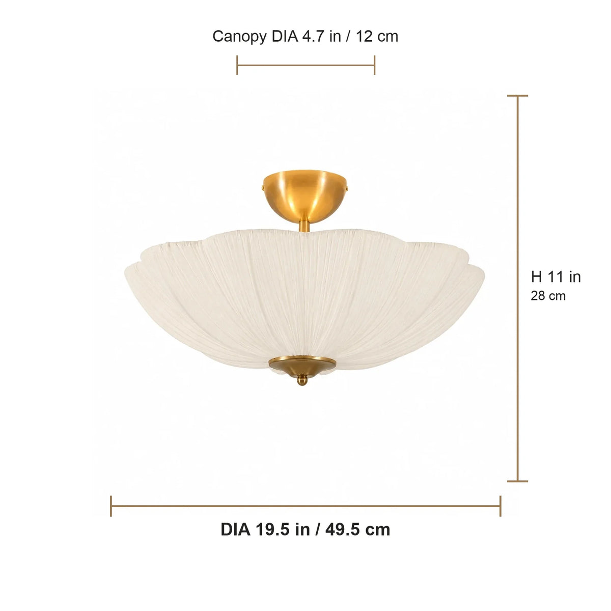 Elowen Pleated Flushmount
