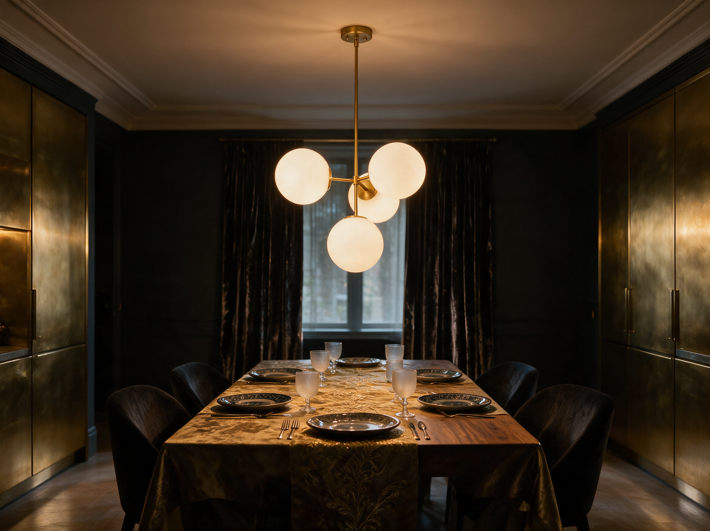 Glass Bubble Chandelier | Milky White Globe for Dining Room & Bedroom