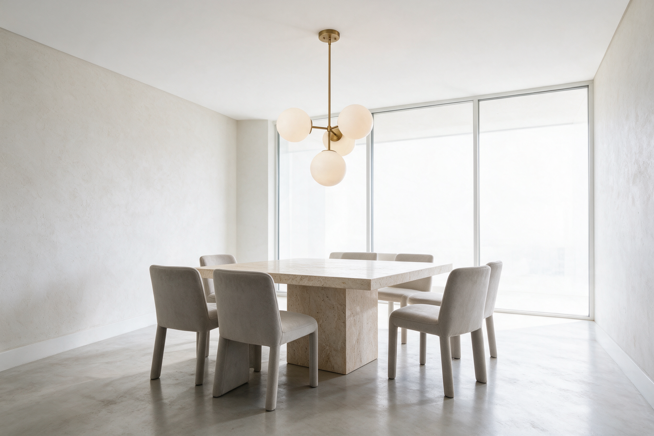 Modern Glass Bubble Chandelier for Dining Room & Bedroom | Nordic Milky White Globe Ceiling Light, Gold & Black, Wrought Iron