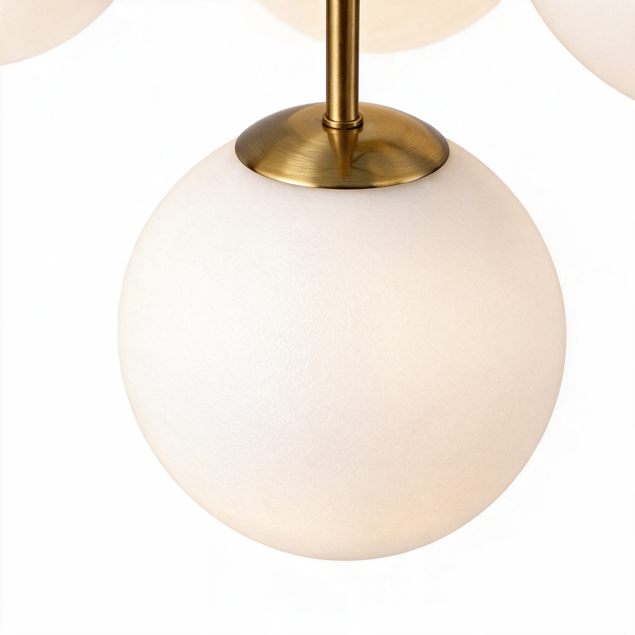 Statement Glass Bubble Chandelier for Luxury Dining Room & Great Room | Nordic Milky White Globe Fixture, High Ceiling, Designer