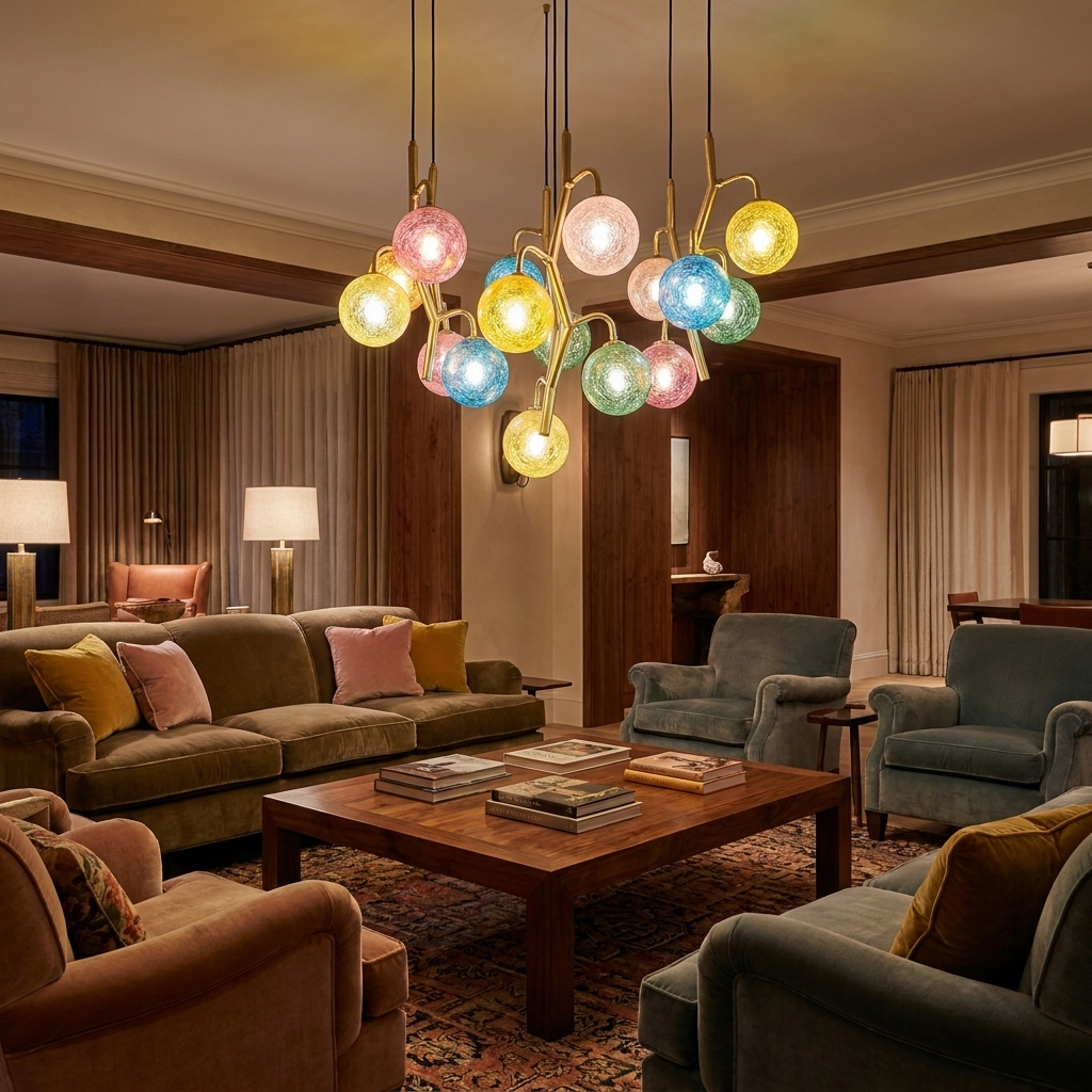 Colored Glass Branch Chandelier lifestyle 2