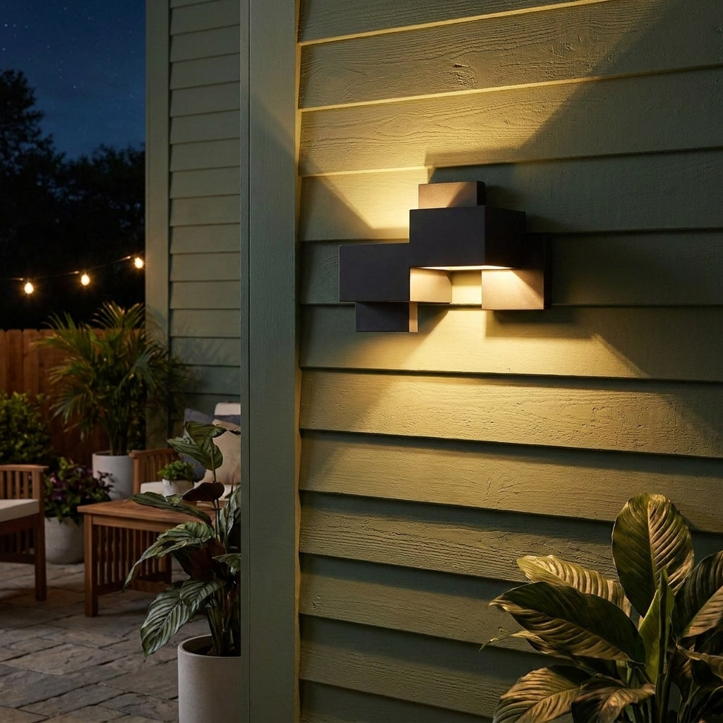 Geometric Up-Down Outdoor Wall Sconce lifestyle 2