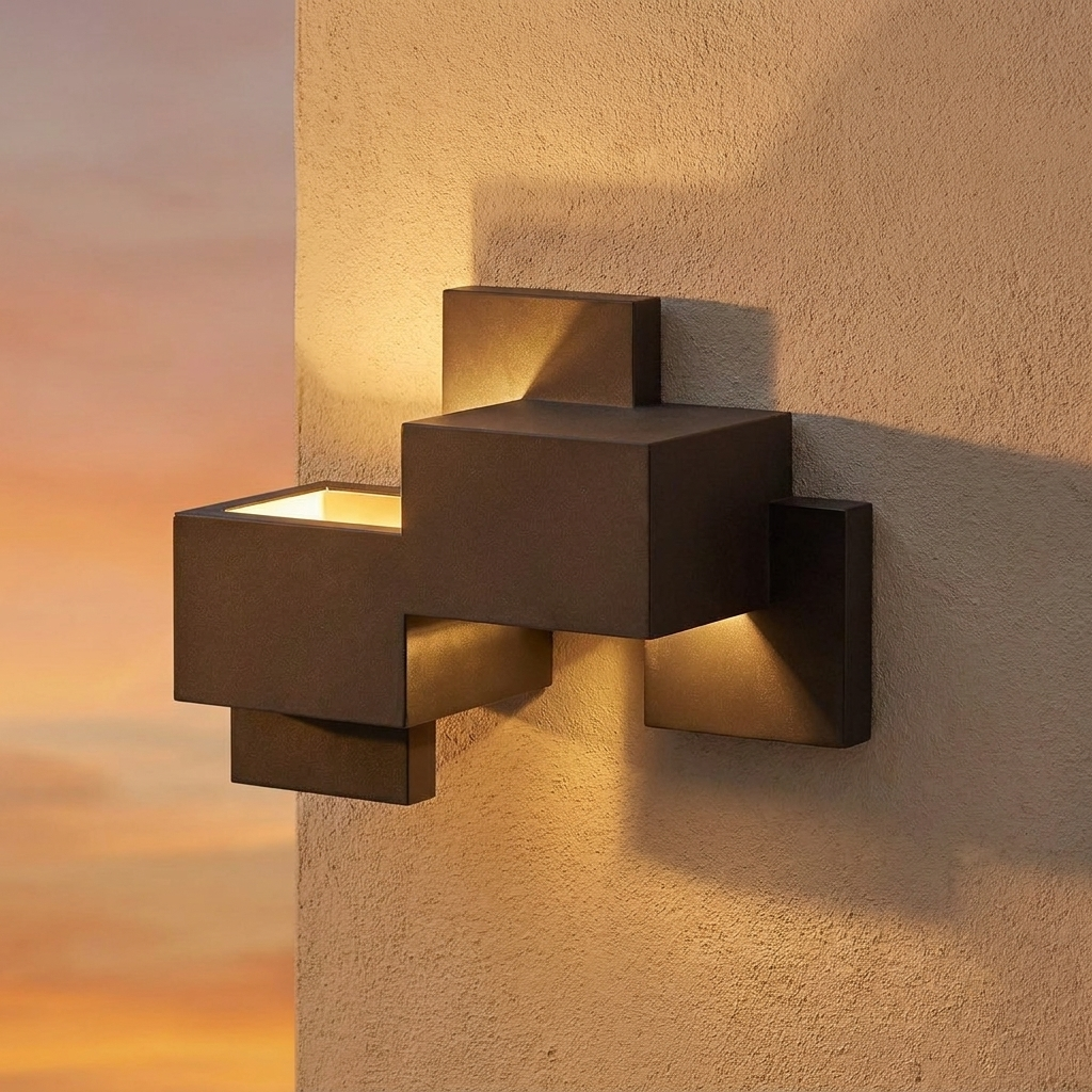 Geometric Up-Down Outdoor Wall Sconce lifestyle 3