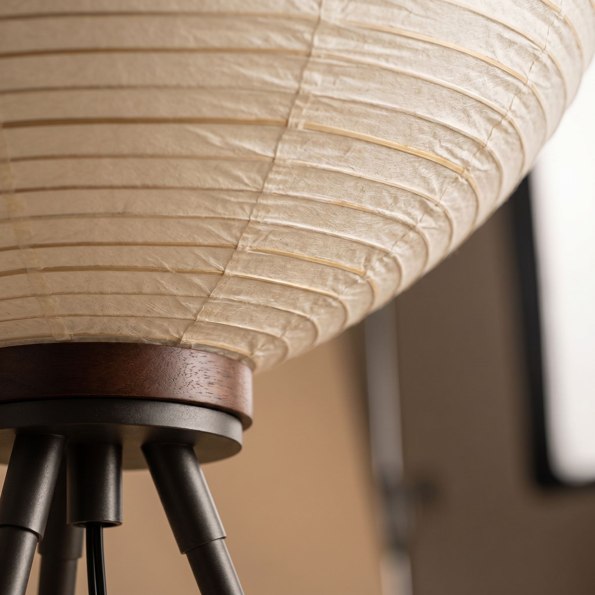 Rice Paper Floor Lamp shade texture detail