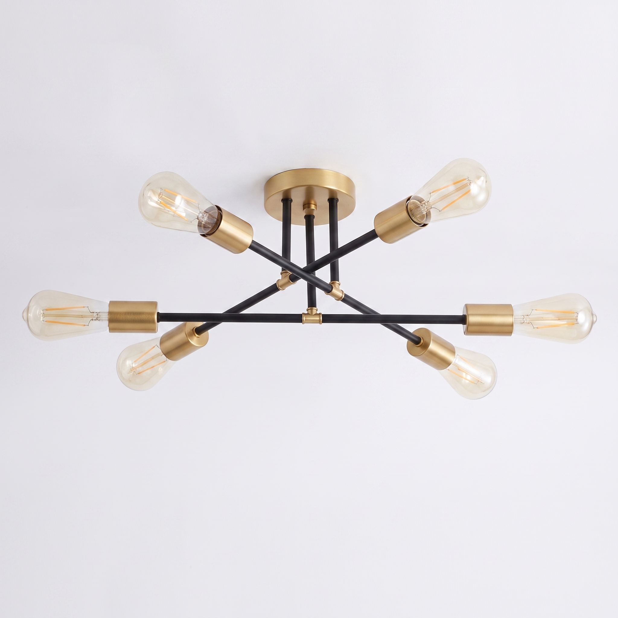 Sputnik Chandelier Black and Gold finish