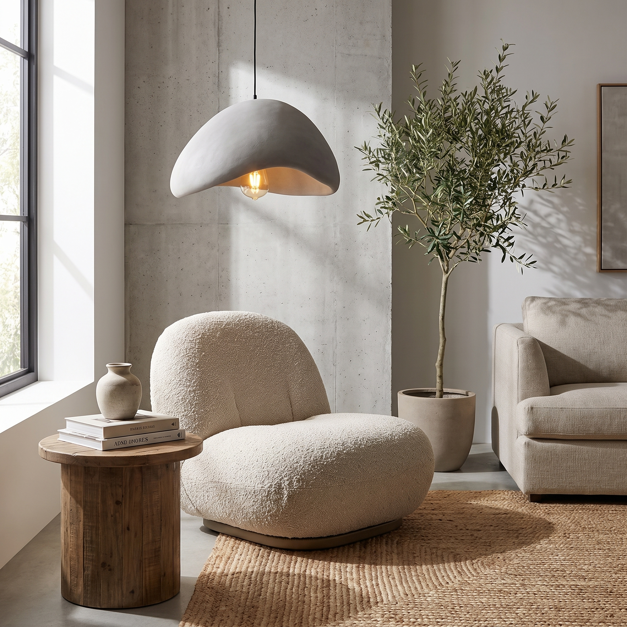 Woven Pendant Light in living room