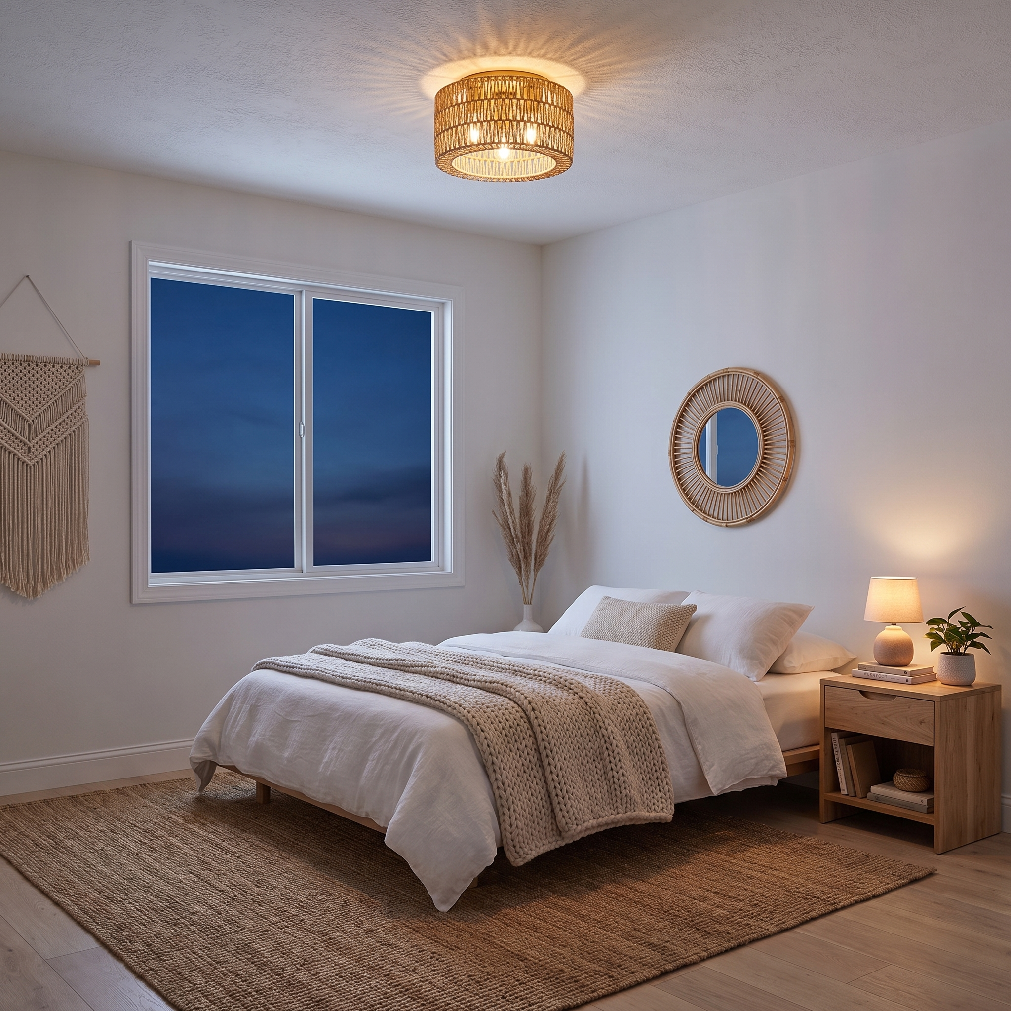 Rattan Ceiling Light premium evening ambiance