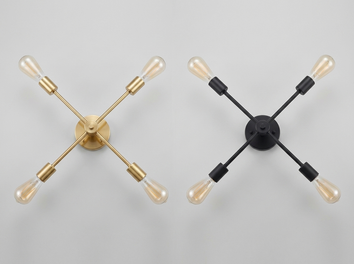 Gold and black finish comparison of the sputnik chandelier