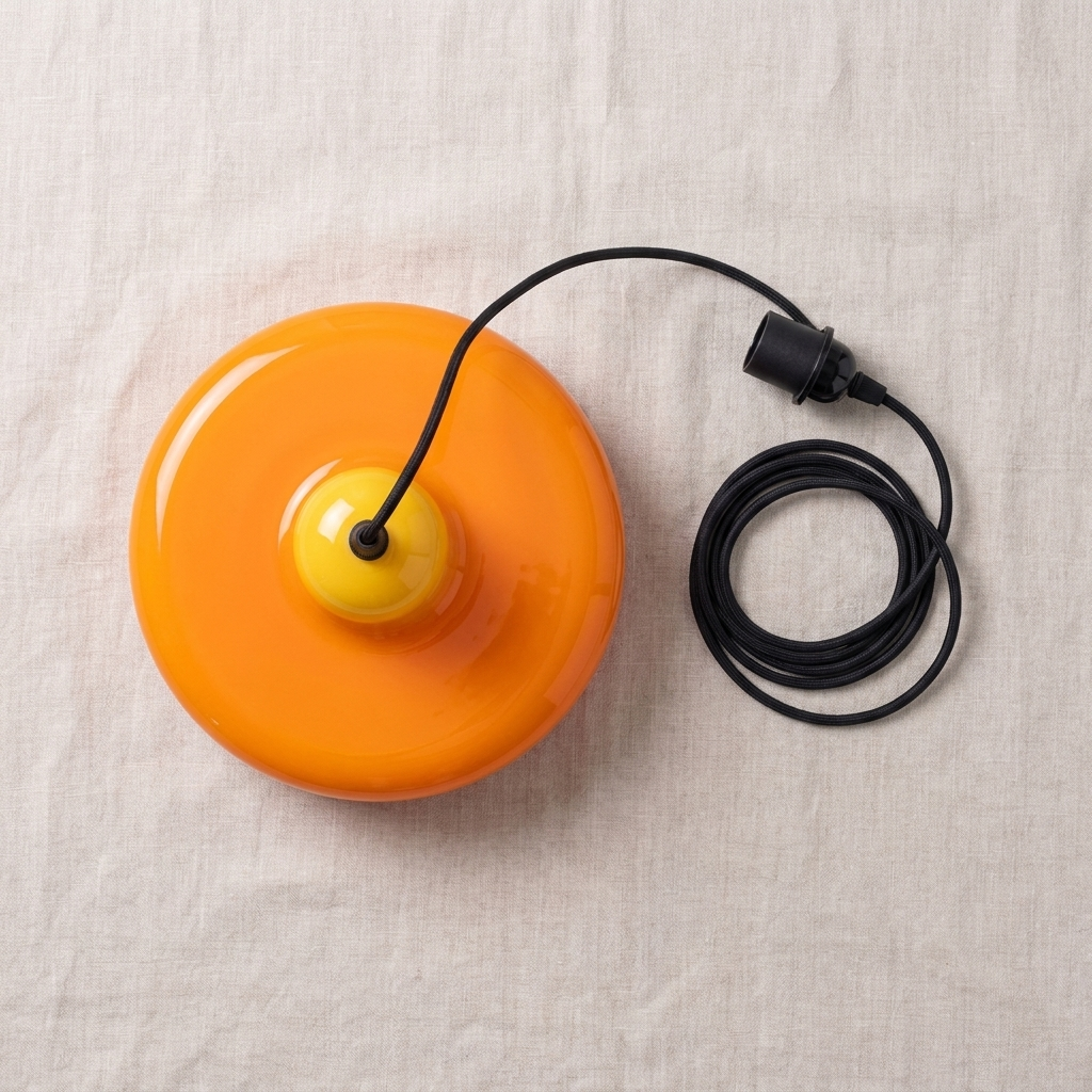 Flat lay product photo of the colored glass pendant light shade