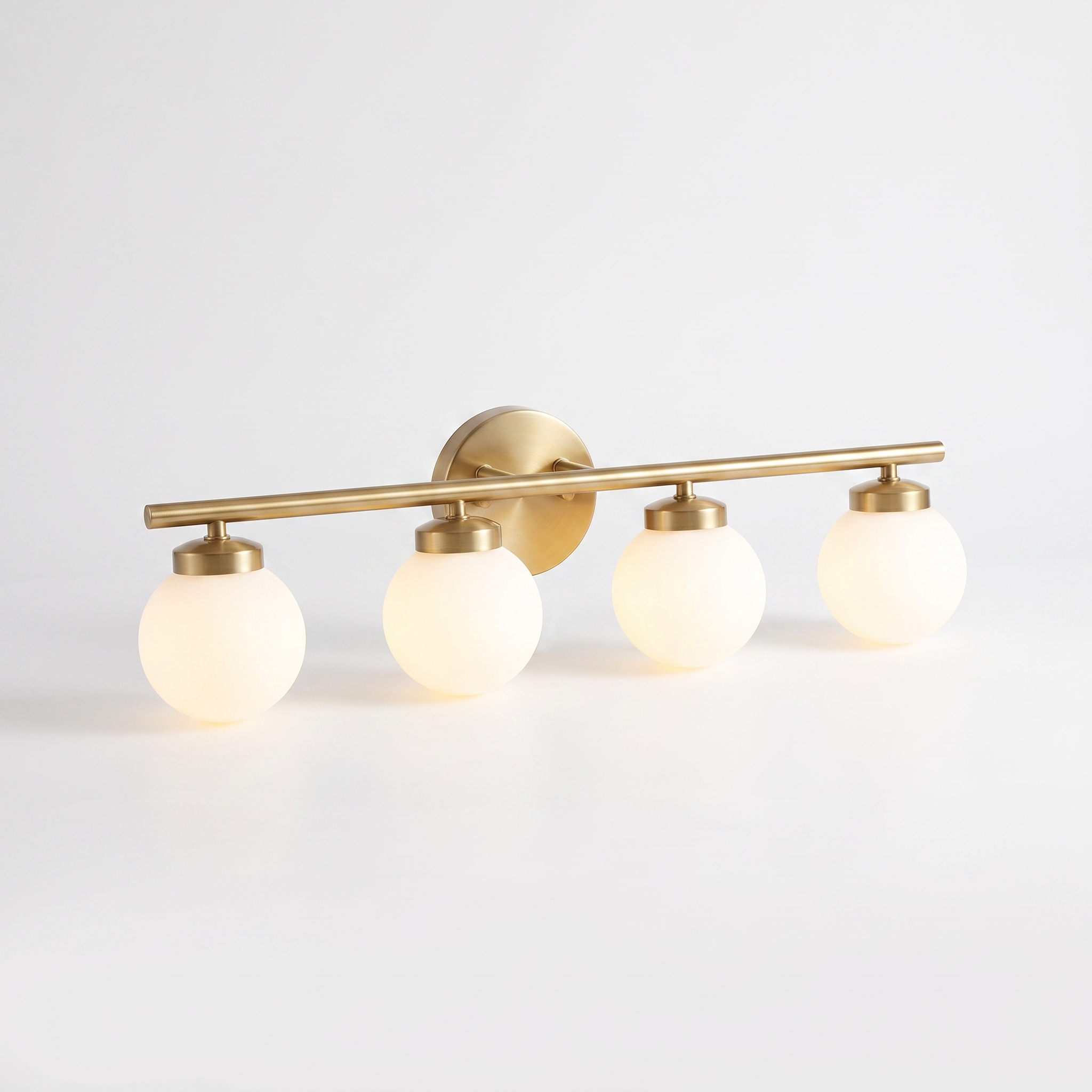 Modern Gold Bathroom Vanity Light, white background hero