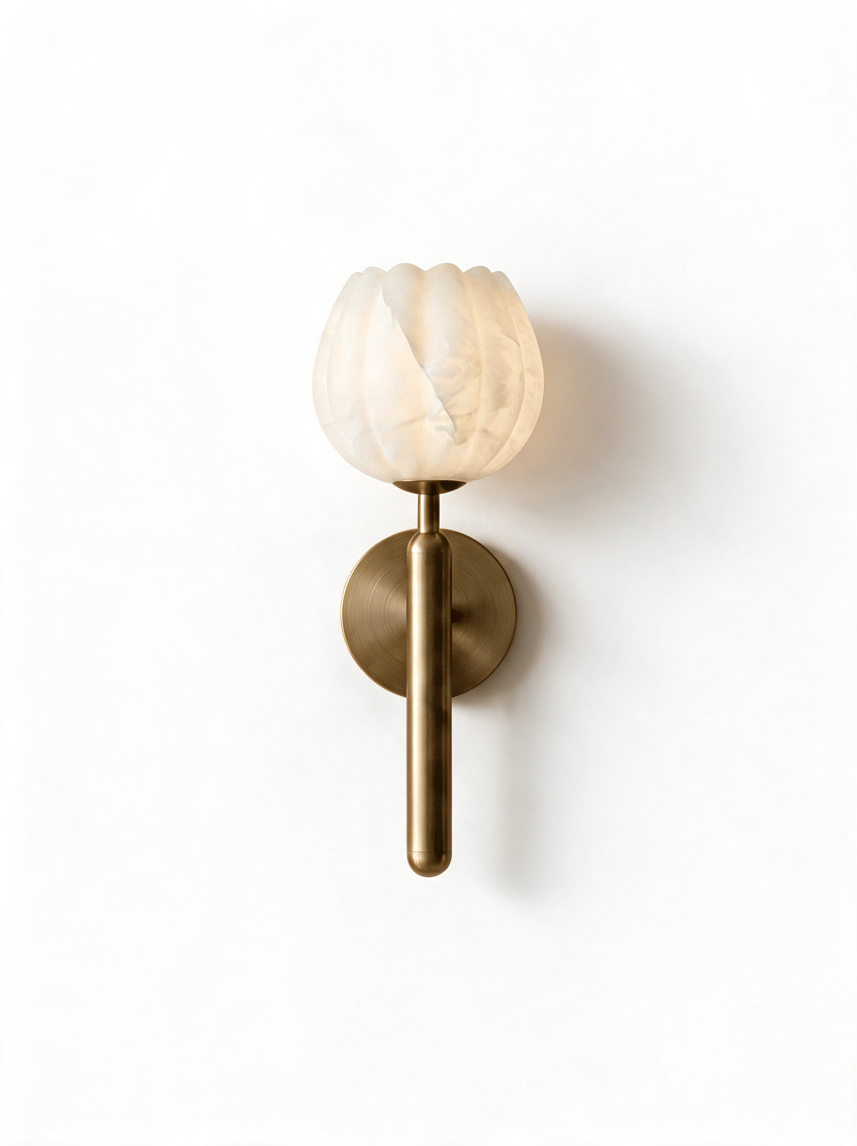 AIR HAVEN Sculptural Alabaster Copper Sconce - white background hero