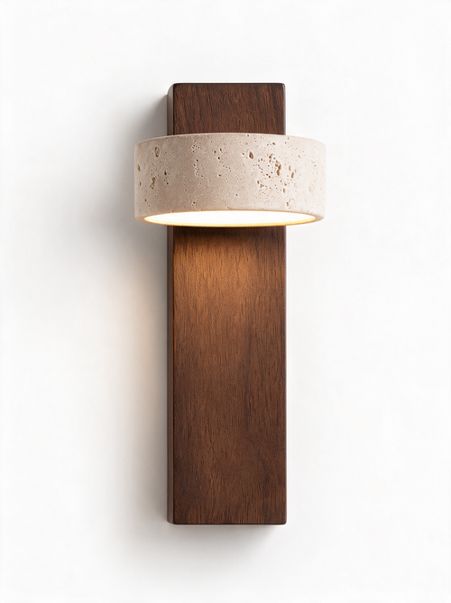 Travertine Walnut Wall Sconce
