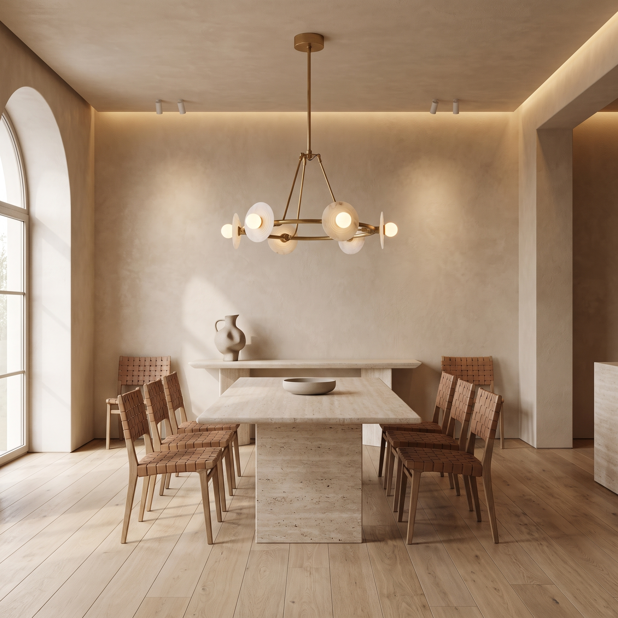 AIR HAVEN Ribbed Alabaster Chandelier - signature lifestyle interior
