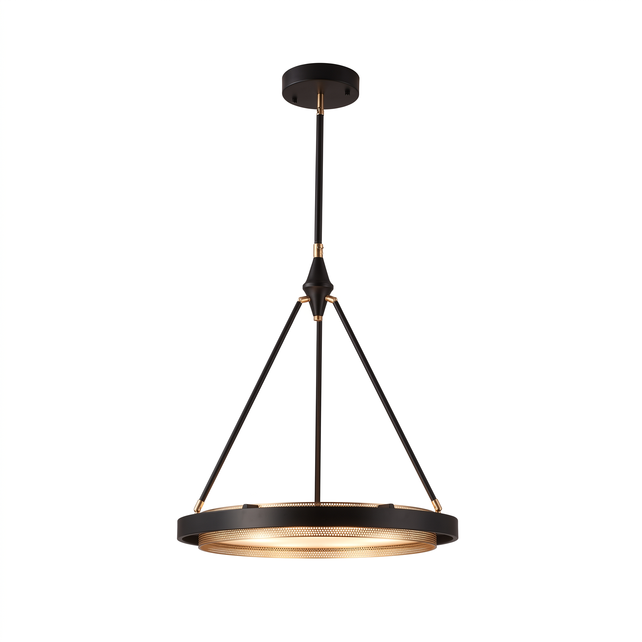 AIR HAVEN Two-Ring LED Pendant 24in Gold - White Background Hero