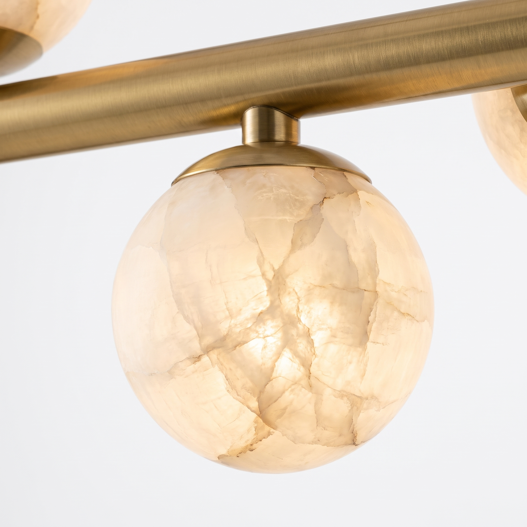 AIR HAVEN Alabaster Globe Linear Chandelier - alabaster material detail