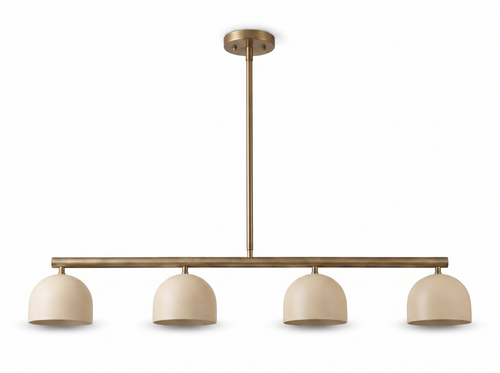 Brass Linear Dome Chandelier