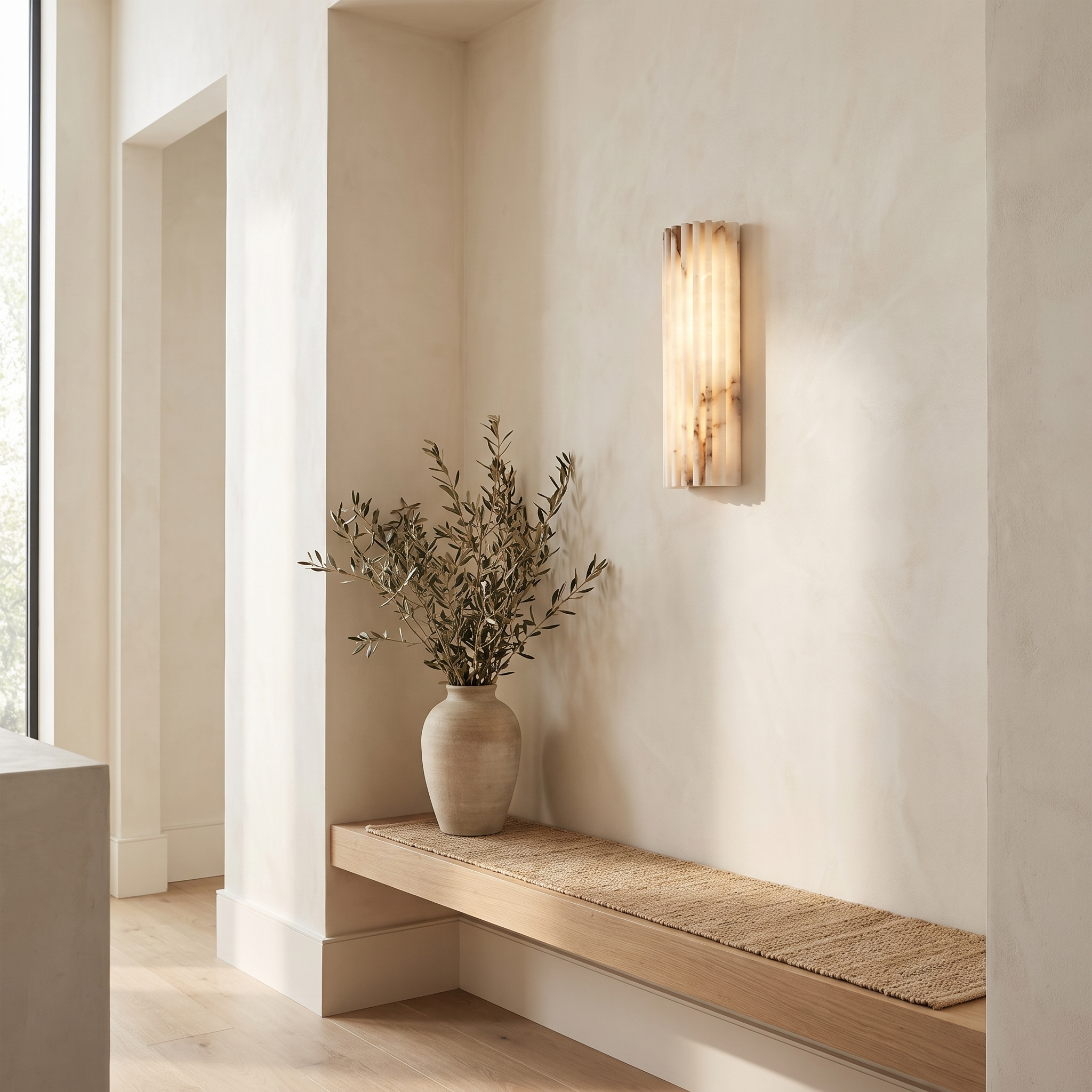 AIR HAVEN Fluted Alabaster Wall Light 11.8in - Signature Lifestyle