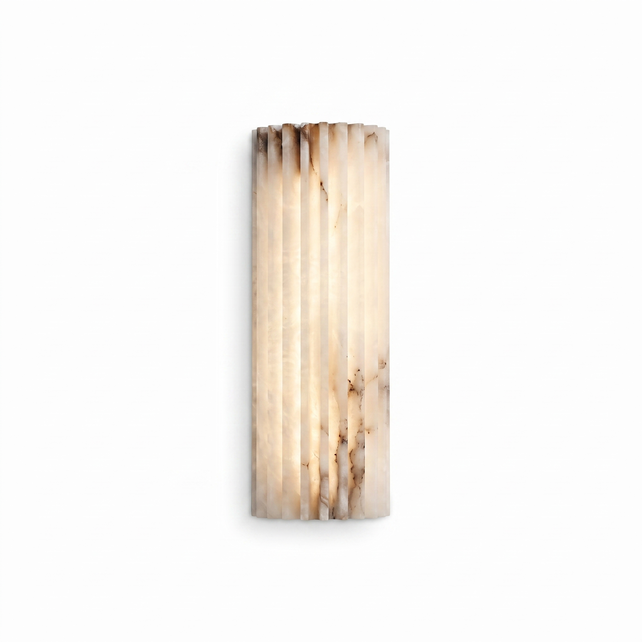 AIR HAVEN Fluted Alabaster Wall Light 11.8in - White Background Hero