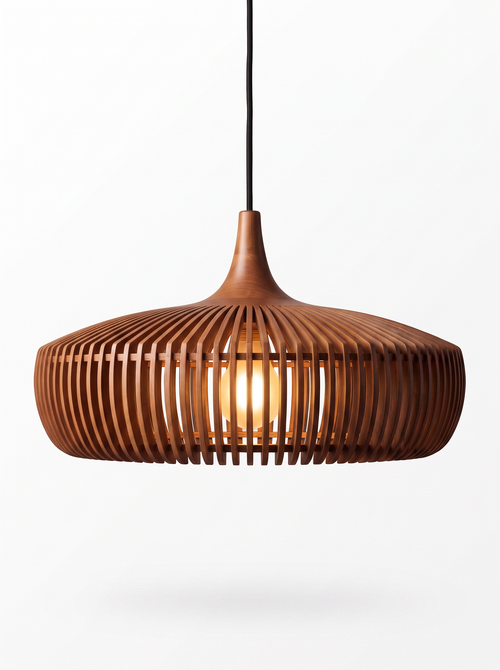 Hollowed Walnut Pendant Light