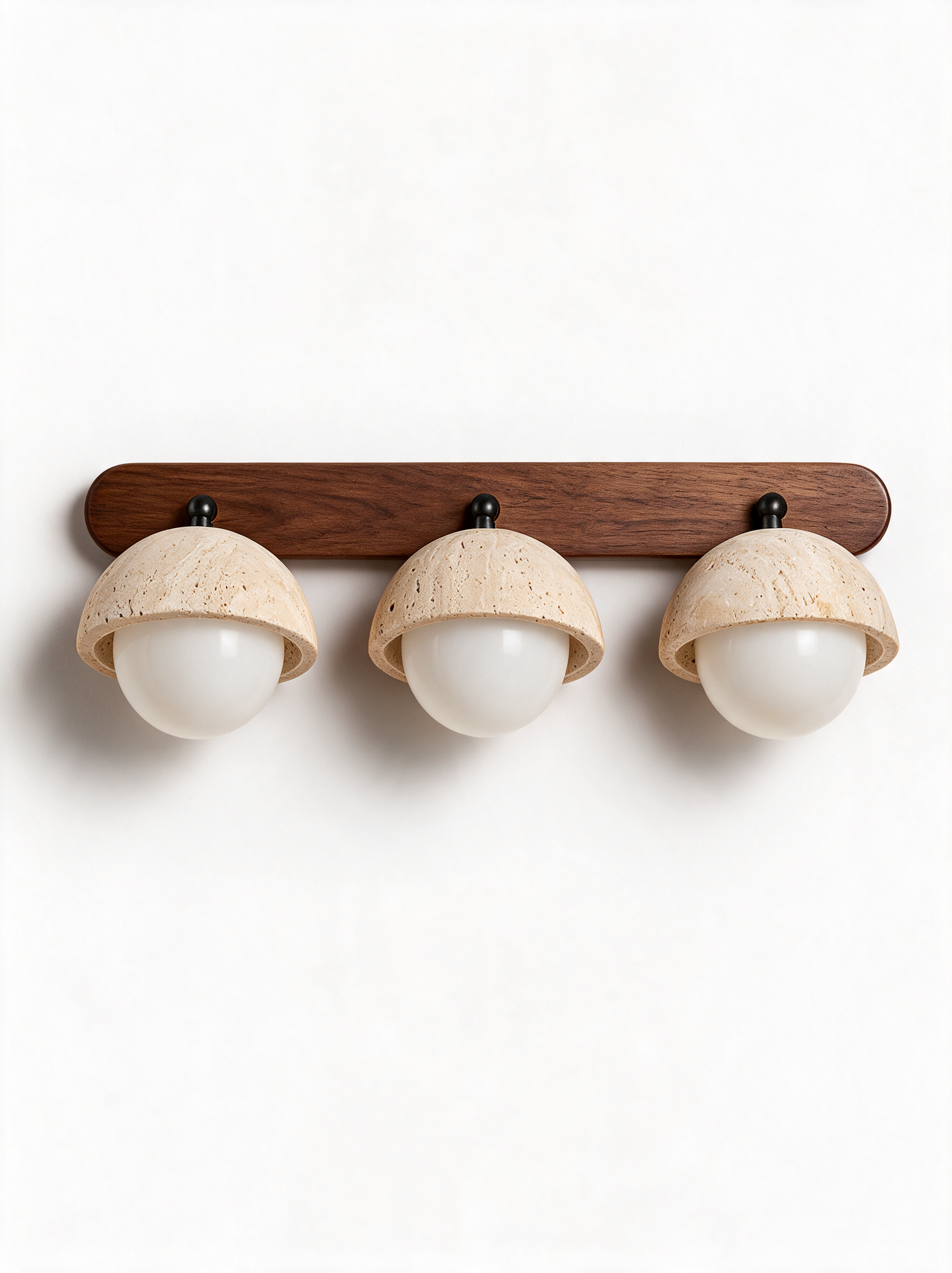 AIR HAVEN Carved Travertine Bedside Sconce - 3-Lights Hero
