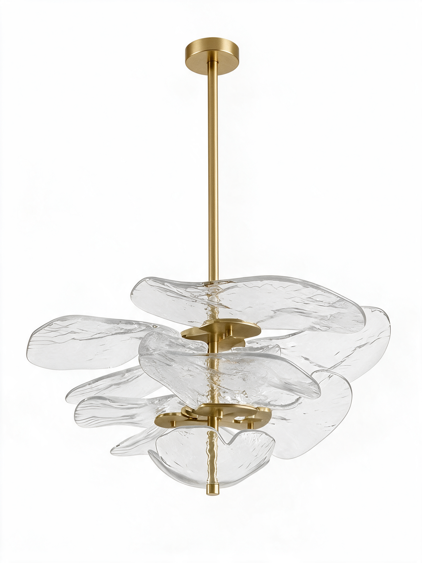 AIR HAVEN Glass Petal Chandelier - Clear & Gold Hero