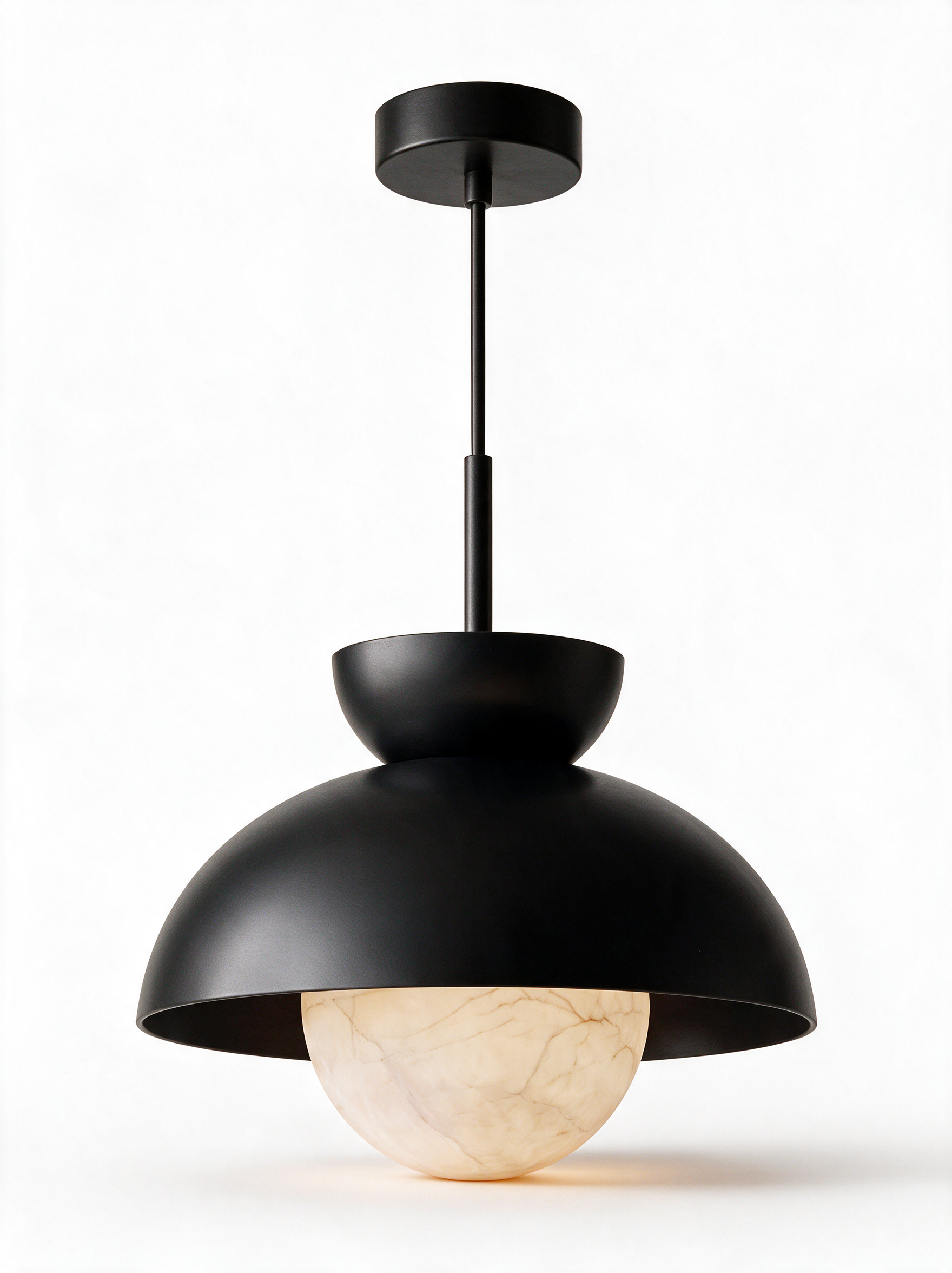 AIR HAVEN Alabaster Globe Pendant Light - 1-Light Black Hero