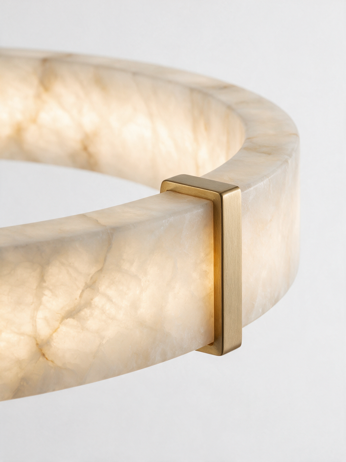 AIR HAVEN Alabaster Ring Chandelier - Alabaster Stone Material Detail