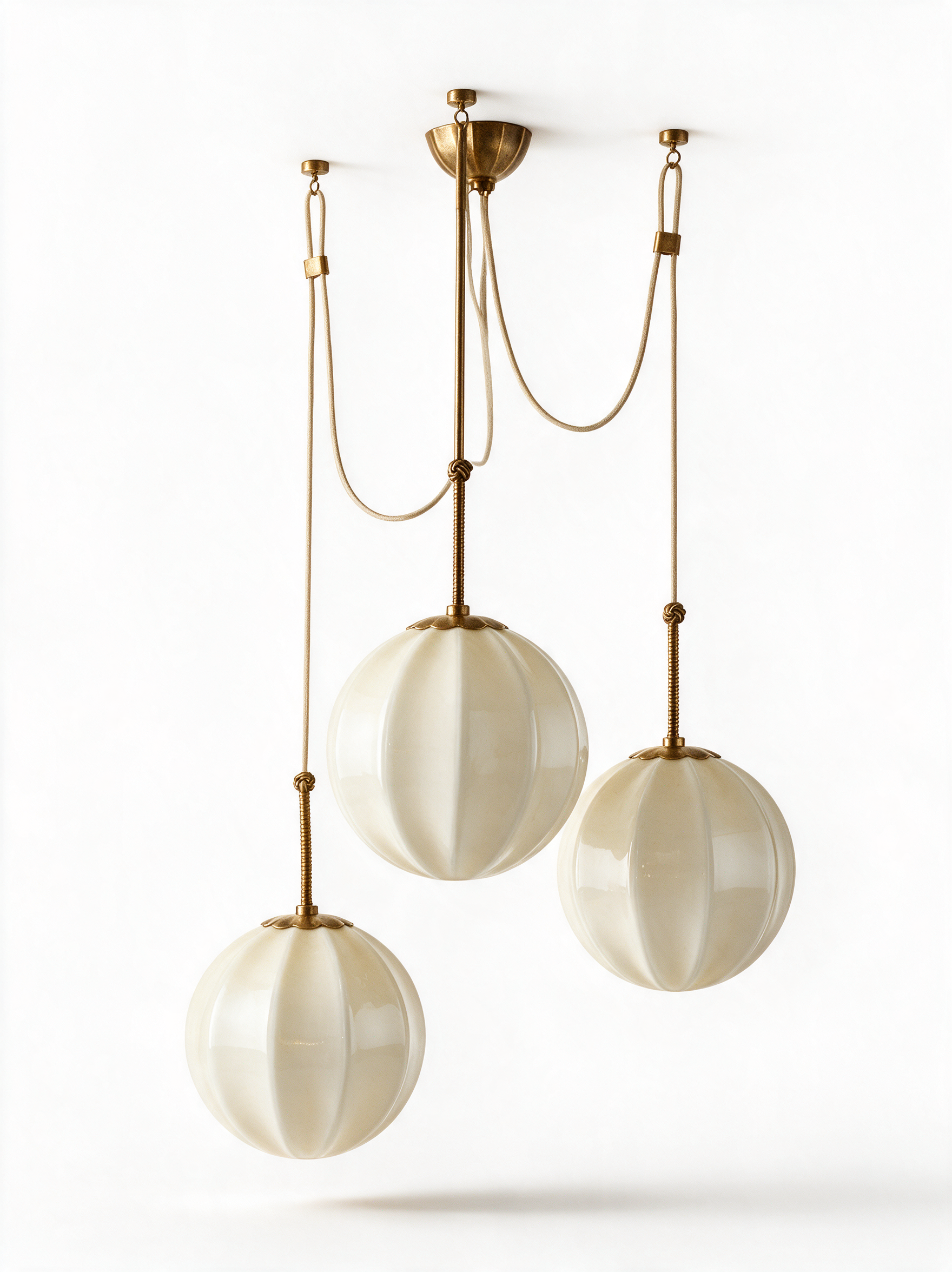 AIR HAVEN Vintage Glass Draped Chandelier - Three-Quarter Studio View