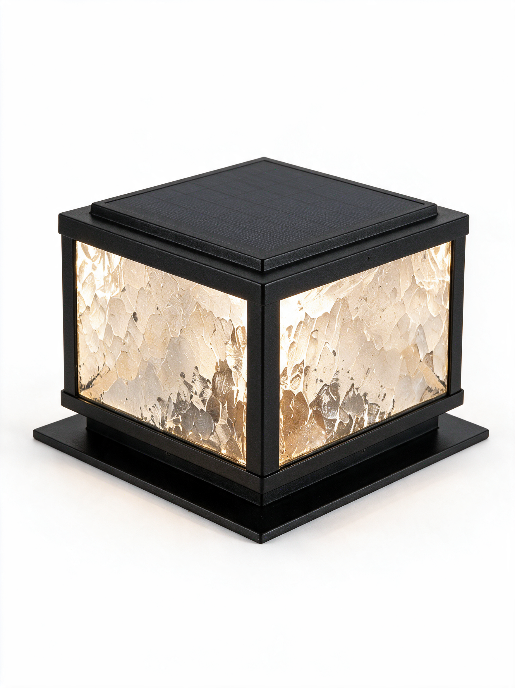 AIR HAVEN Solar LED Pillar Light - Three-Quarter Studio View