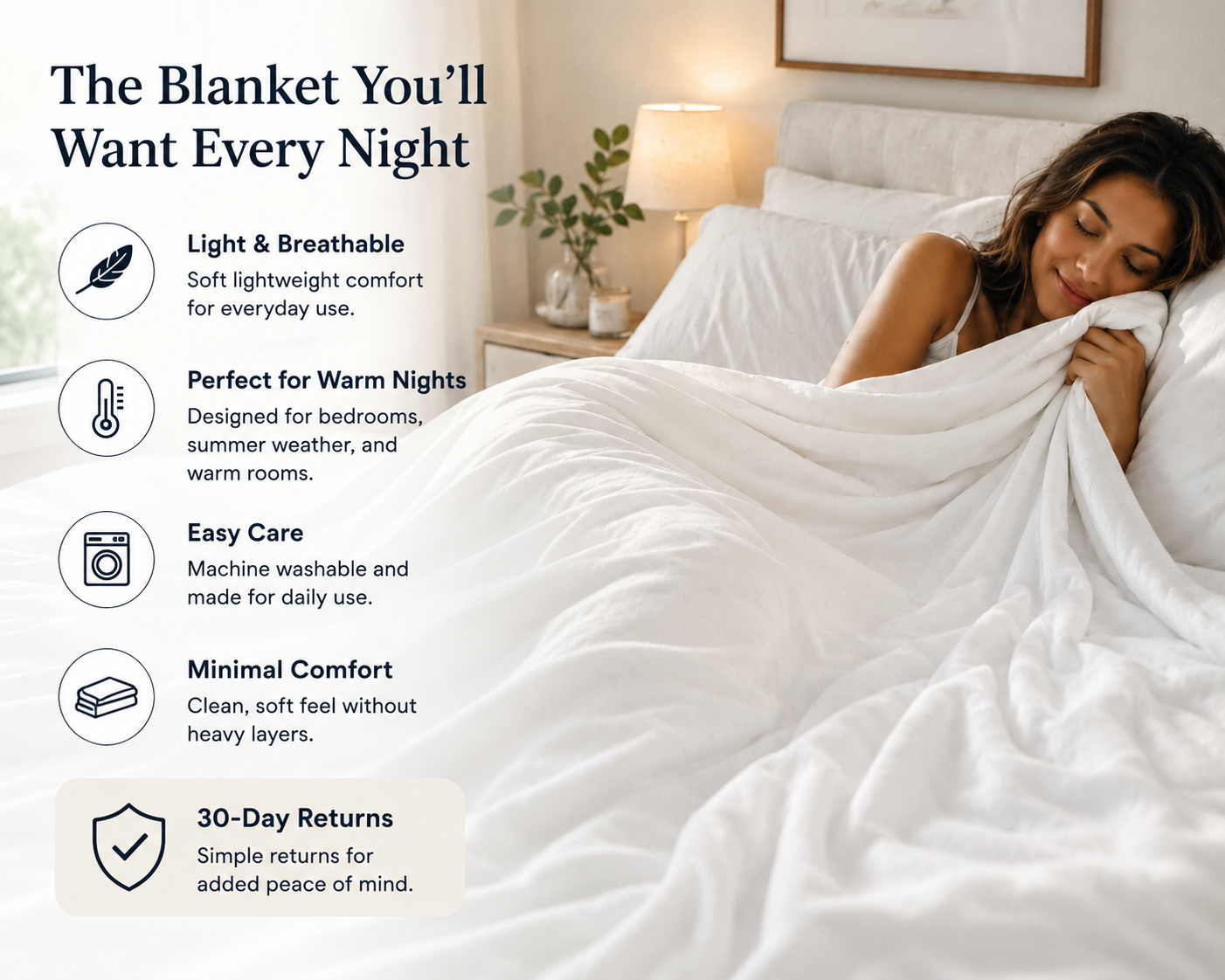 Cooling Blanket for Hot Sleepers – Lightweight Breathable Summer Blanket