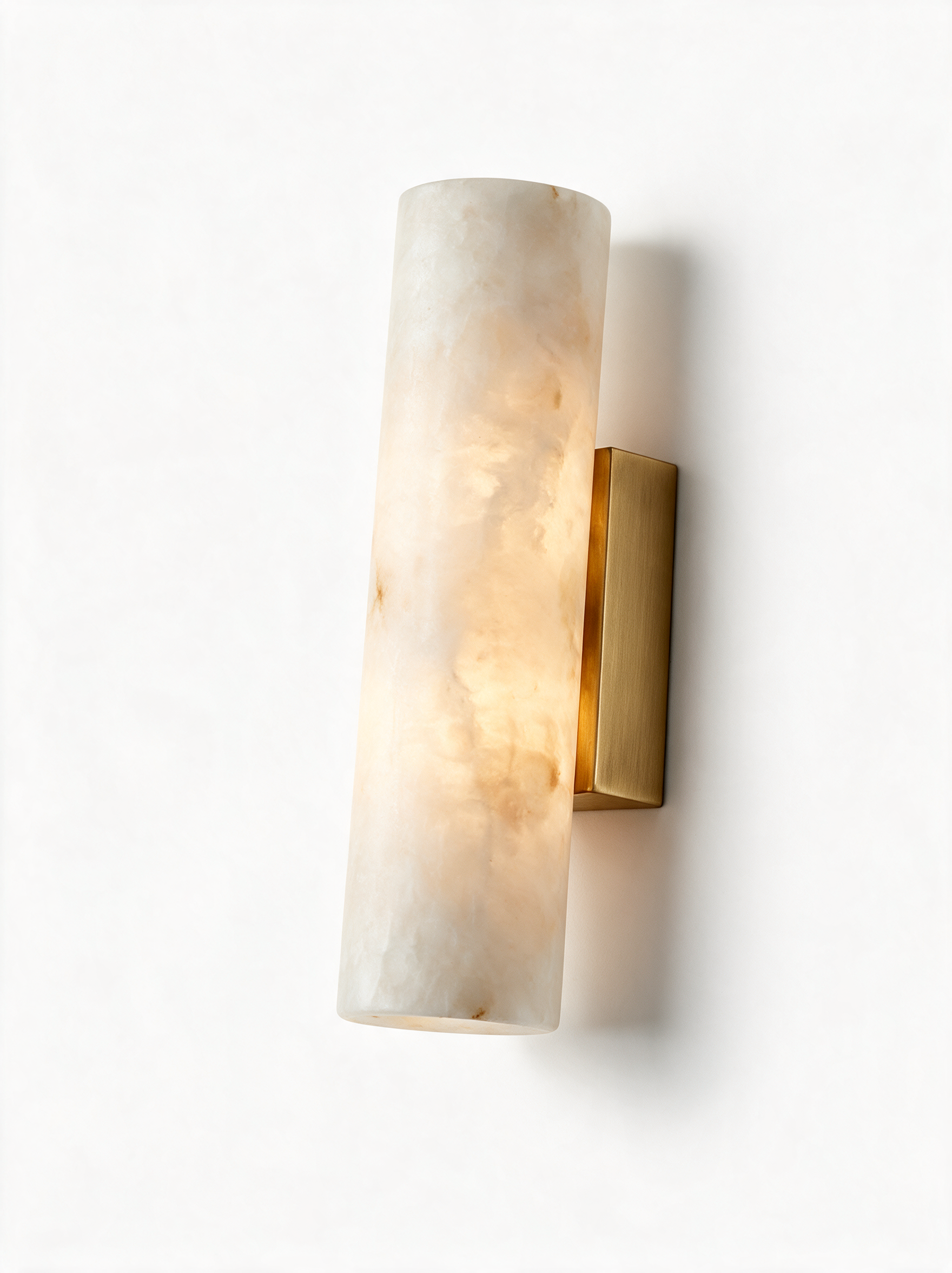 AIR HAVEN Alabaster Column Wall Sconce - Three-Quarter Studio View