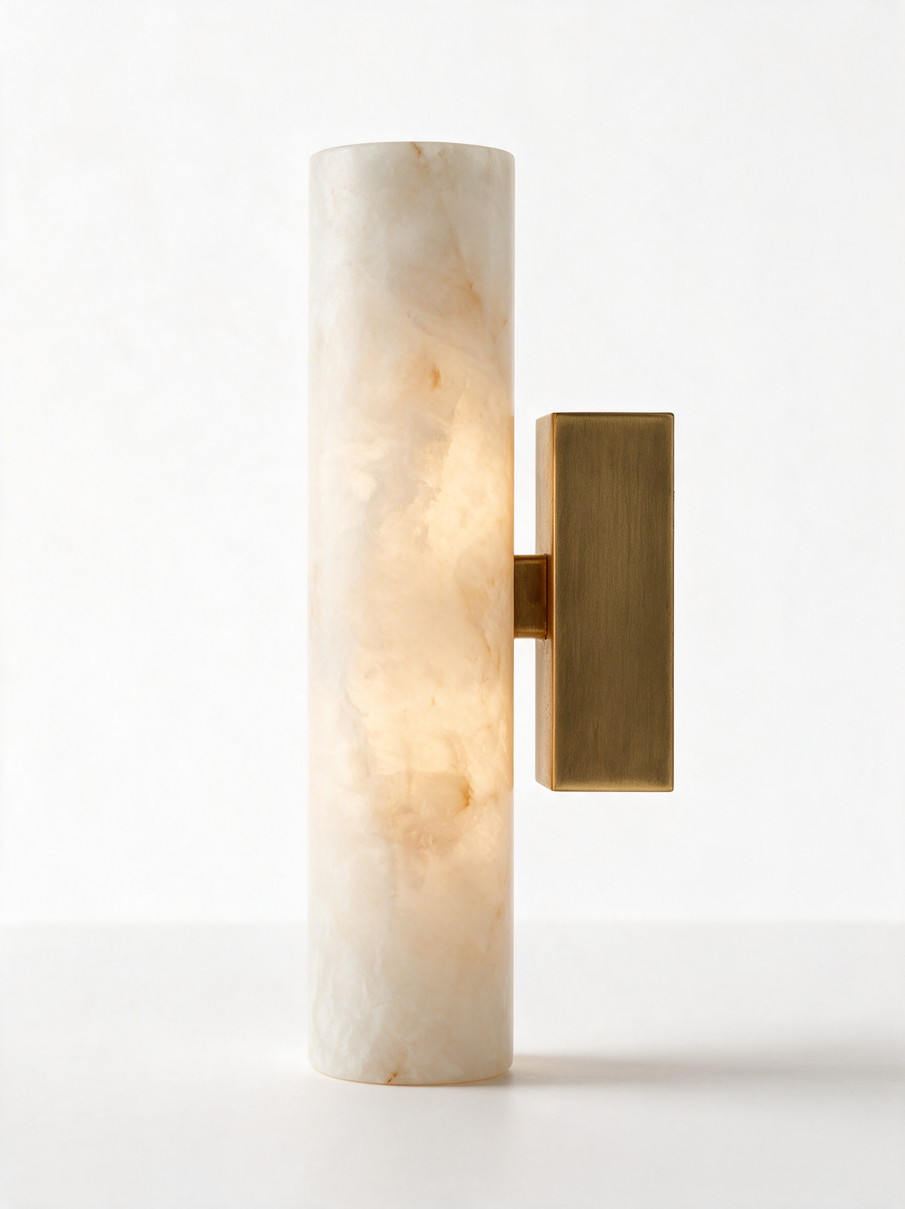 AIR HAVEN Alabaster Column Wall Sconce - Side Elevation