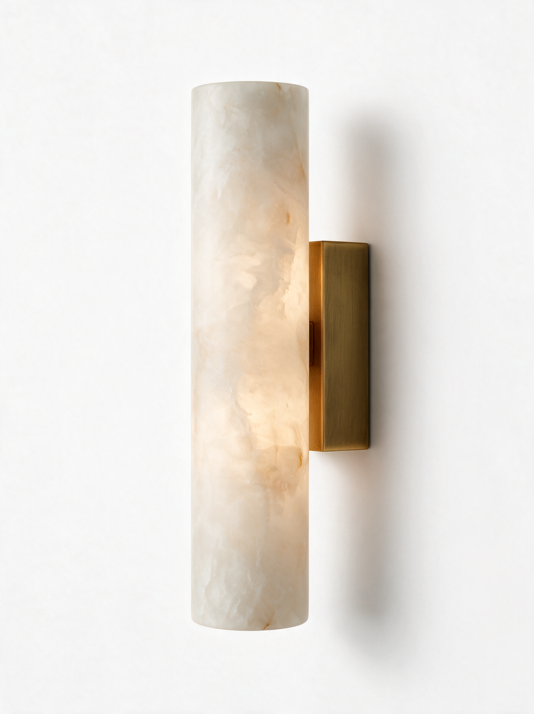 AIR HAVEN Alabaster Column Wall Sconce - White Hero