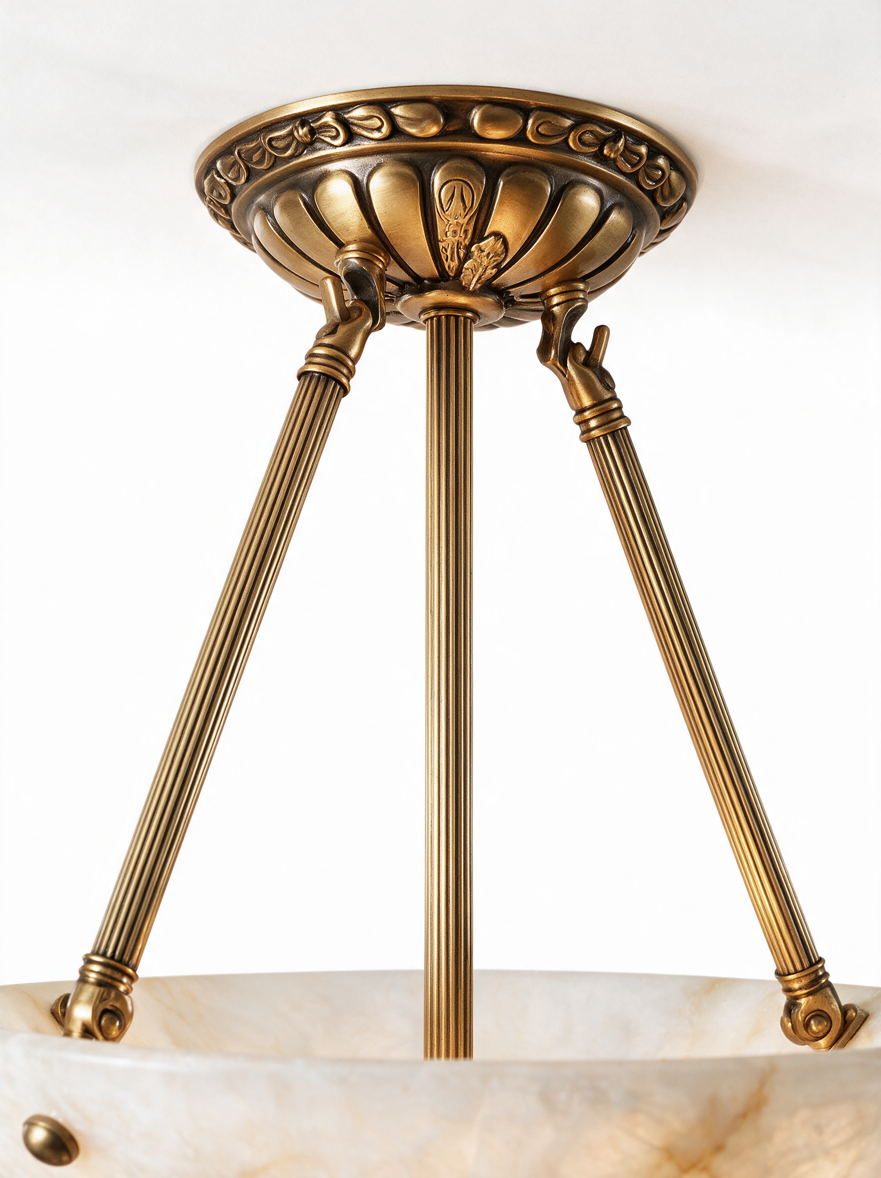 AIR HAVEN Alabaster Bowl Pendant Light - Canopy Construction Detail