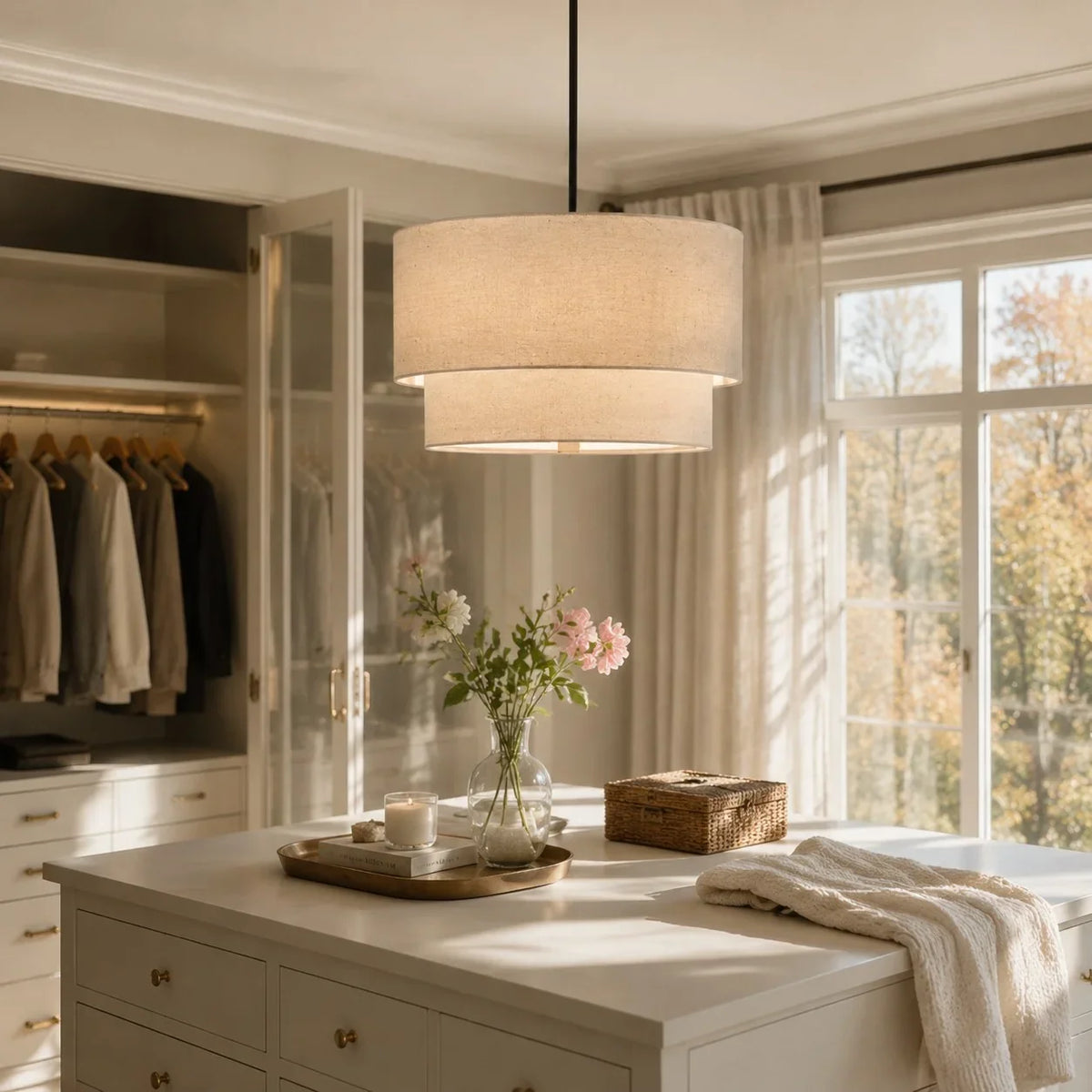 Beck Linen Chandelier