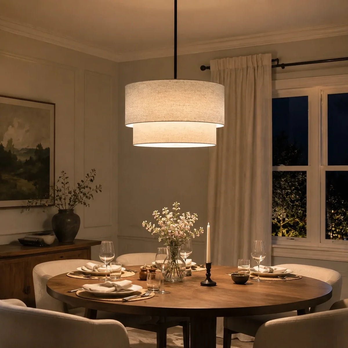 Beck Linen Chandelier
