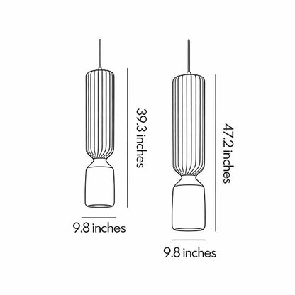 Cylinder Pendant Lighting Wabi-Sabi Style Silk Fabric Ceiling Light