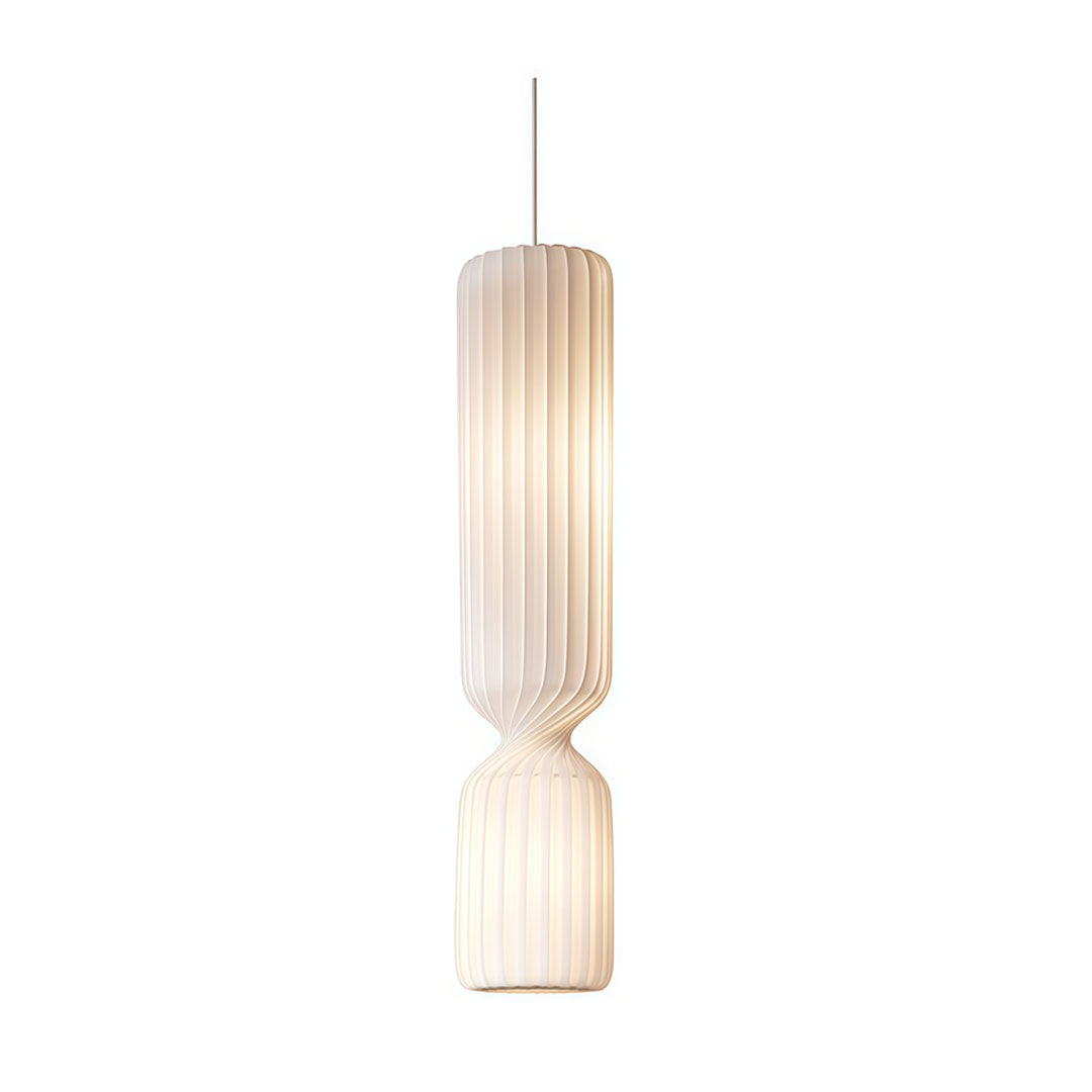 Cylinder Pendant Lighting Wabi-Sabi Style Silk Fabric Ceiling Light