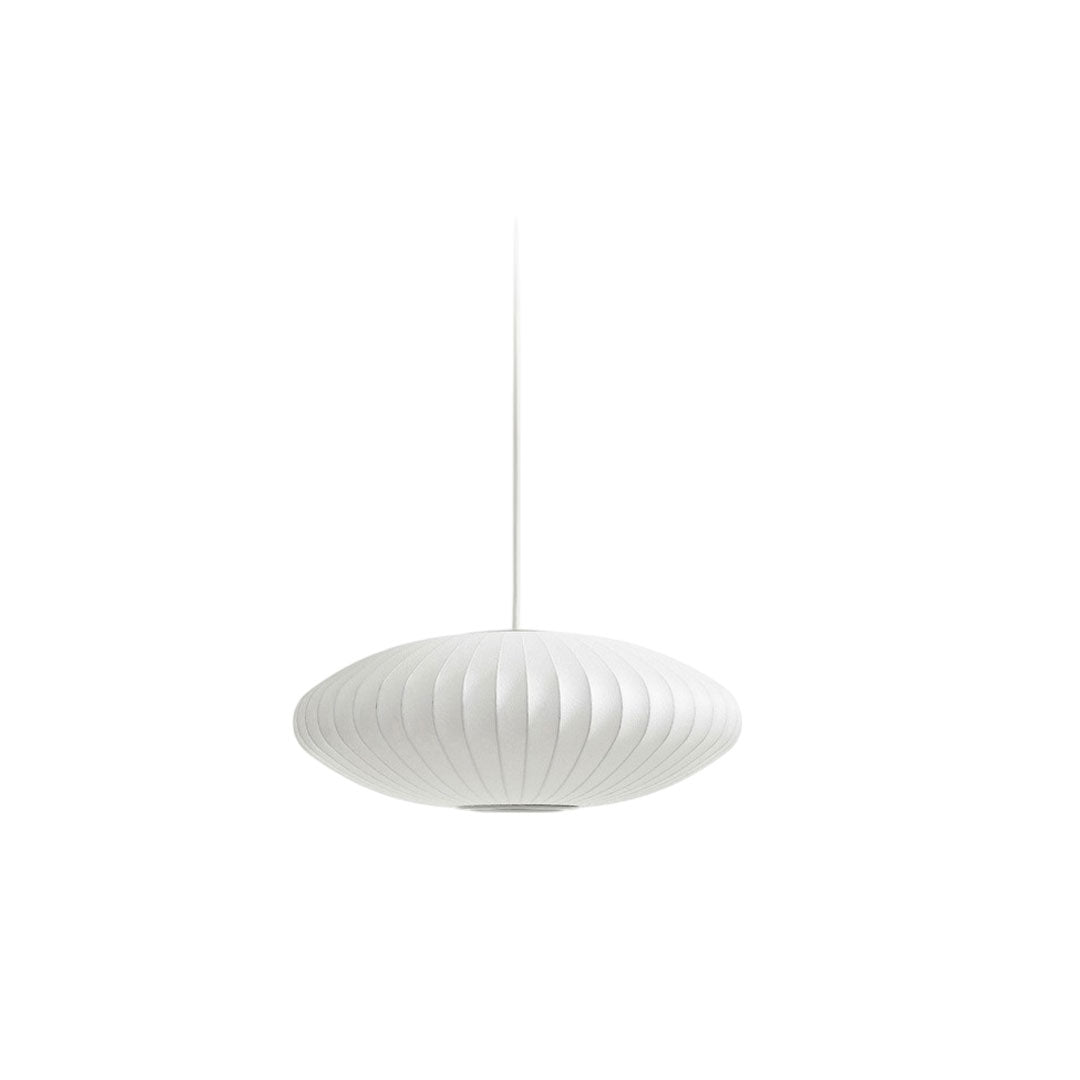 Pendant Light with White Shade French Creative Silk LED Ceiling Light