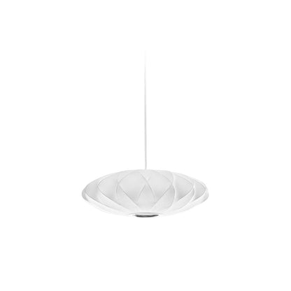 Pendant Light with White Shade French Creative Silk LED Ceiling Light