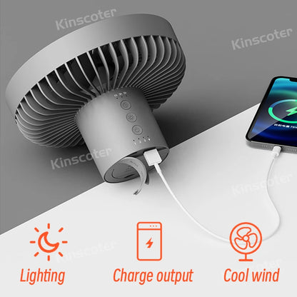 Camping Fan with Power Bank LED Lighting