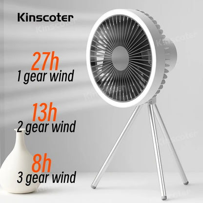 Camping Fan with Power Bank LED Lighting