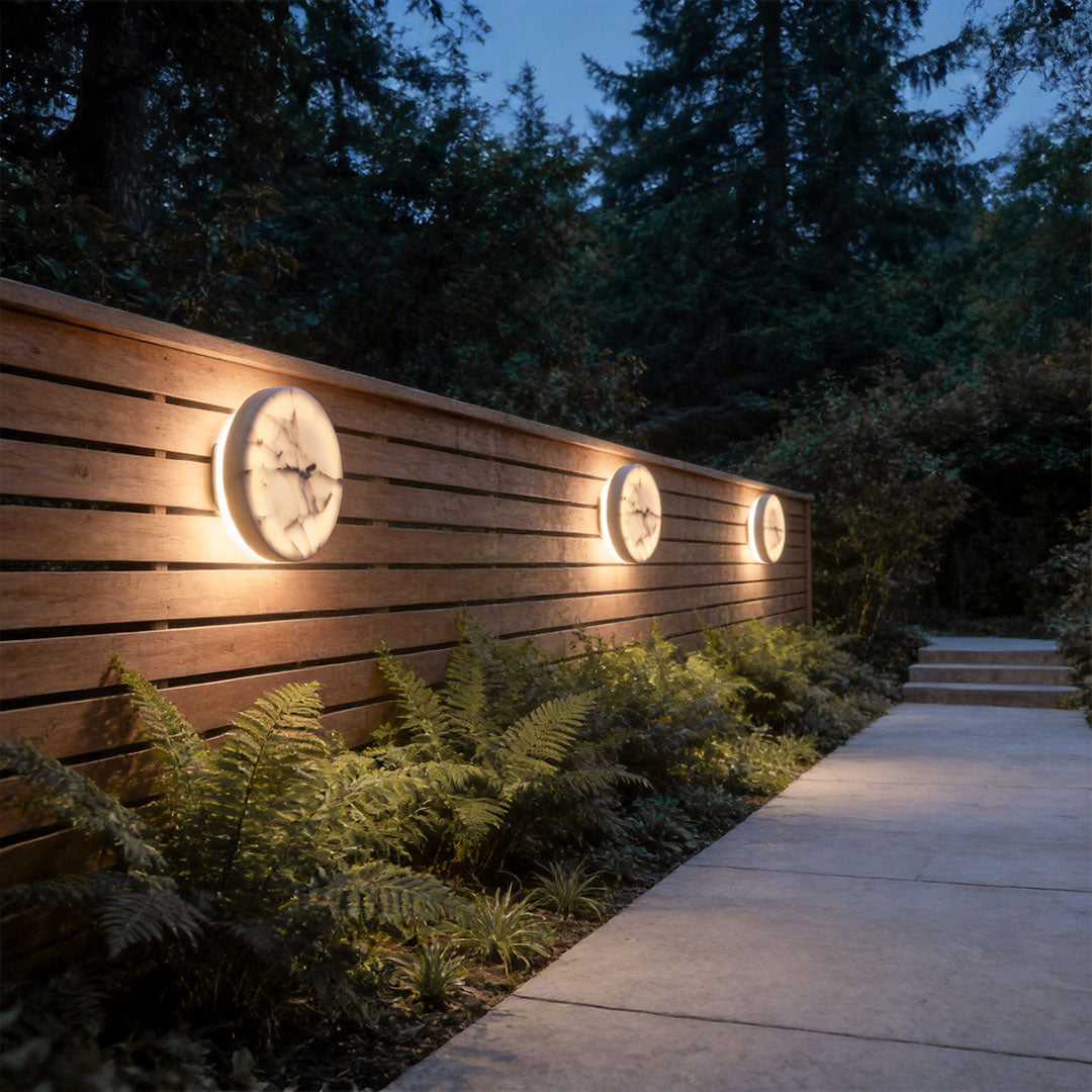 Outdoor LED Sconces Faux Marble Landscape Waterproof Light